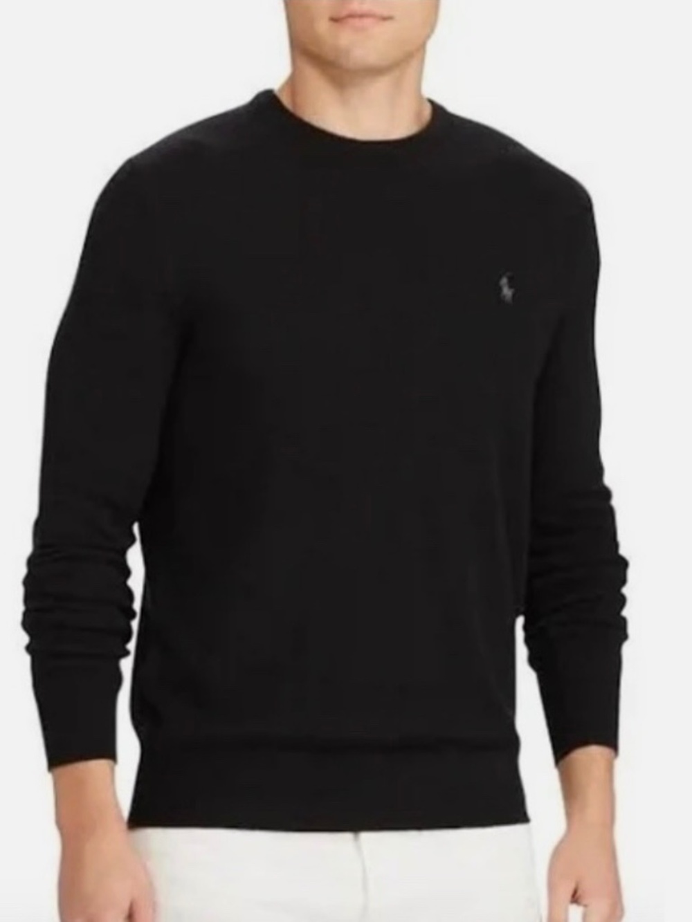 NWT MENS POLO RALPH LAUREN WASHABLE WOOL CREW NECK SWEATER BLACK XXL